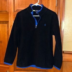 Black fleece 1/4 zip Polo pullover